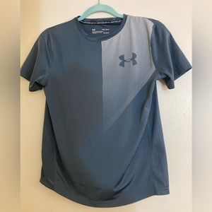 Blue/Gray Under Armour T-Shirt, Heat Gear, youth large